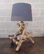Lampe artisanale bois nature H 30
