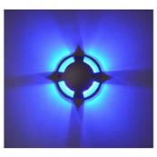 Spot sol extérieur LED 12 volts bleu rond 4 diffuseurs en saillie