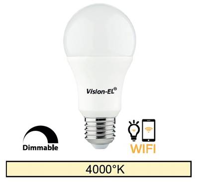 Ampoule LED E27 9W connectée WIFI 4000K Dimmable