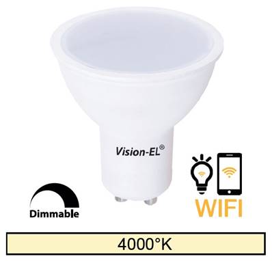 Ampoule LED GU10 5W connectée WIFI 4000K Dimmable